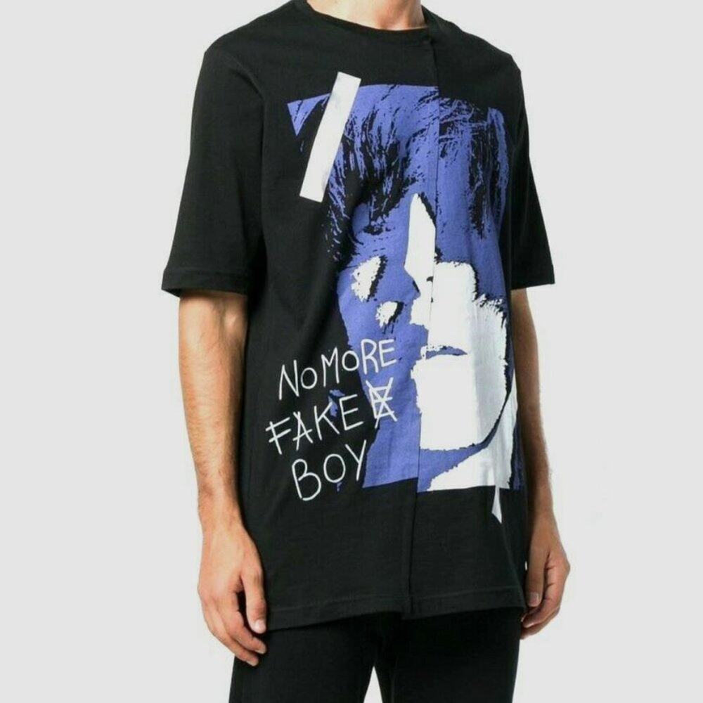 Faith Connexion  Reconstructed Graphic Tee in Black/Multi Size Medium NWT